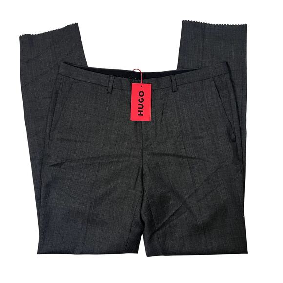 HUGO Hesten Dress Pant Extra Slim Fit -Wool blend-Charcoal- Sz 34R - Picture 3 of 7